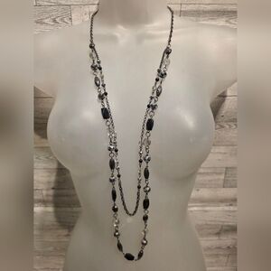 Elegant Black and Silver Necklace